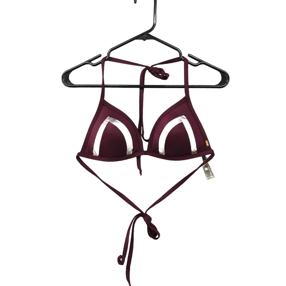 Victoria's Secret Plum Purple Tie String Bikini Top Padded‎ Triangle Size M